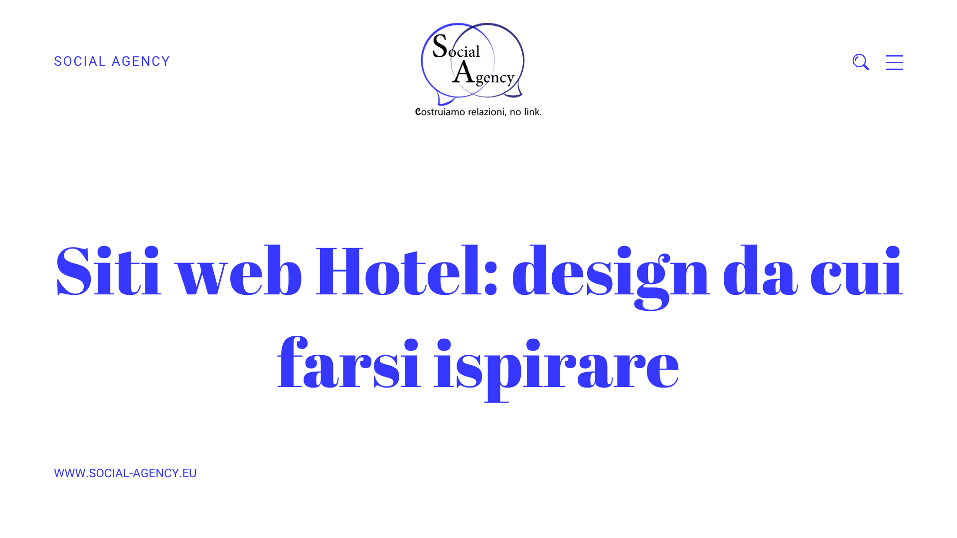 Siti web Hotel: design da cui farsi ispirare